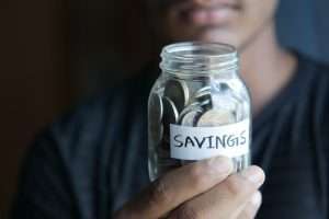 savings written on a jar